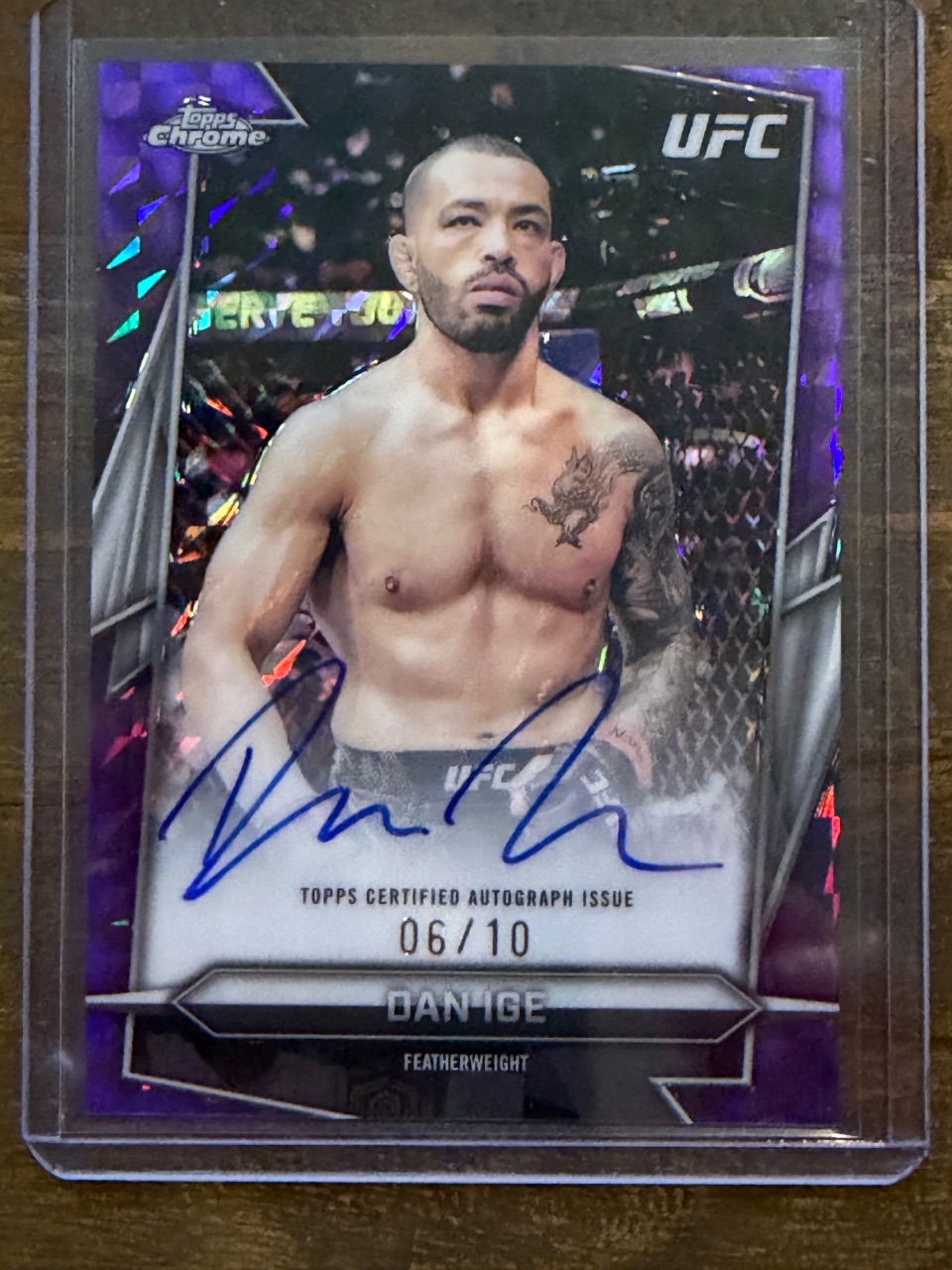 Dan Ige 2026 Topps Chrome UFC Purple Geometric Auto /10 #BAY-DI — 2026 · 2026 Topps Chrome UFC · Dan Ige · Purple Geometric Auto · autograph · raw