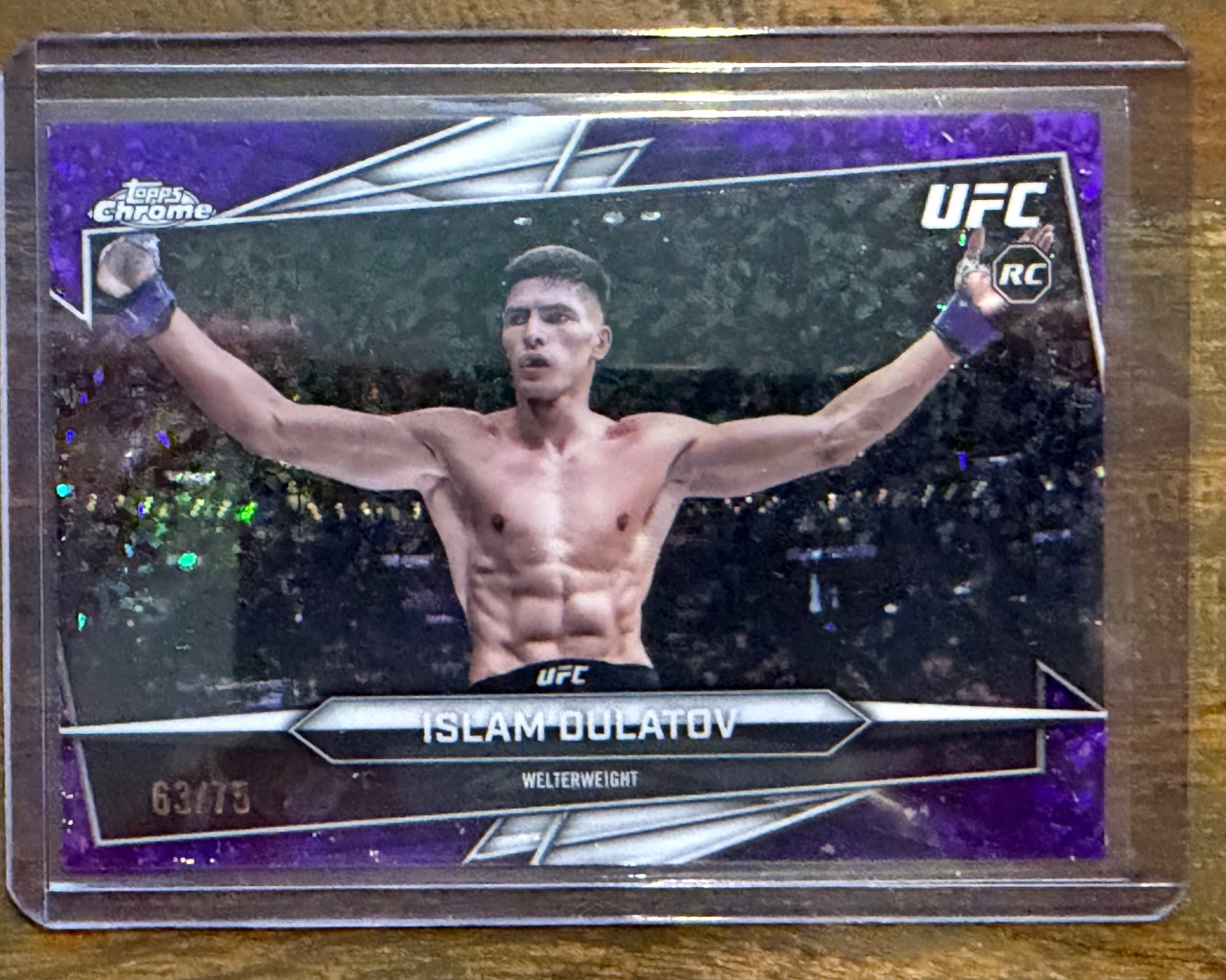 ISLAM DULATOV 2026 Topps Chrome UFC Purple Mini Diamonds Refractor /75 #24 — 2026 · 2026 Topps Chrome UFC · Islam Dulatov · Purple Mini Diamonds Refractor · raw