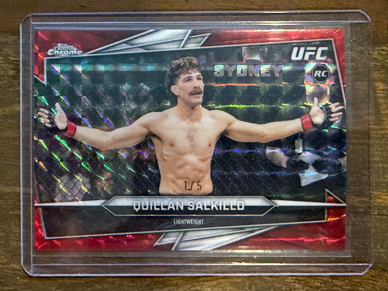 QUILLAN SALKILLD RC 2026 Topps Chrome UFC Red Refractor /5 #57 — 2026 · 2026 Topps Chrome UFC · Quillan Salkilld · Red Refractor · raw