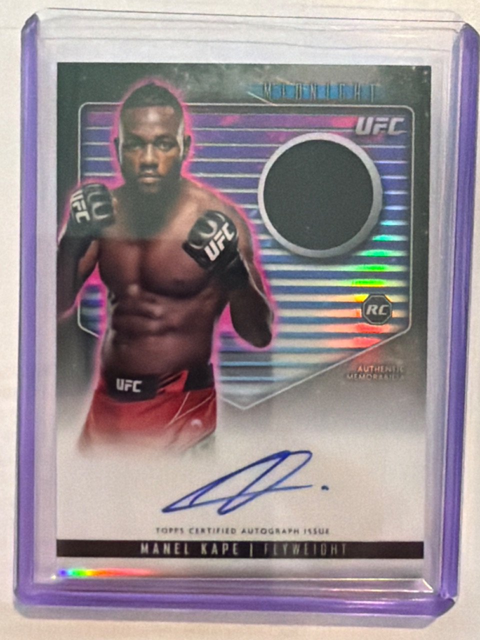 Manel Kape RC 2024 Topps Midnight UFC Autograph Relic Refractor #RCA-MKA — 2024 · 2024 Topps Midnight UFC · Manel Kape · Autograph Relic Refractor · autograph · raw