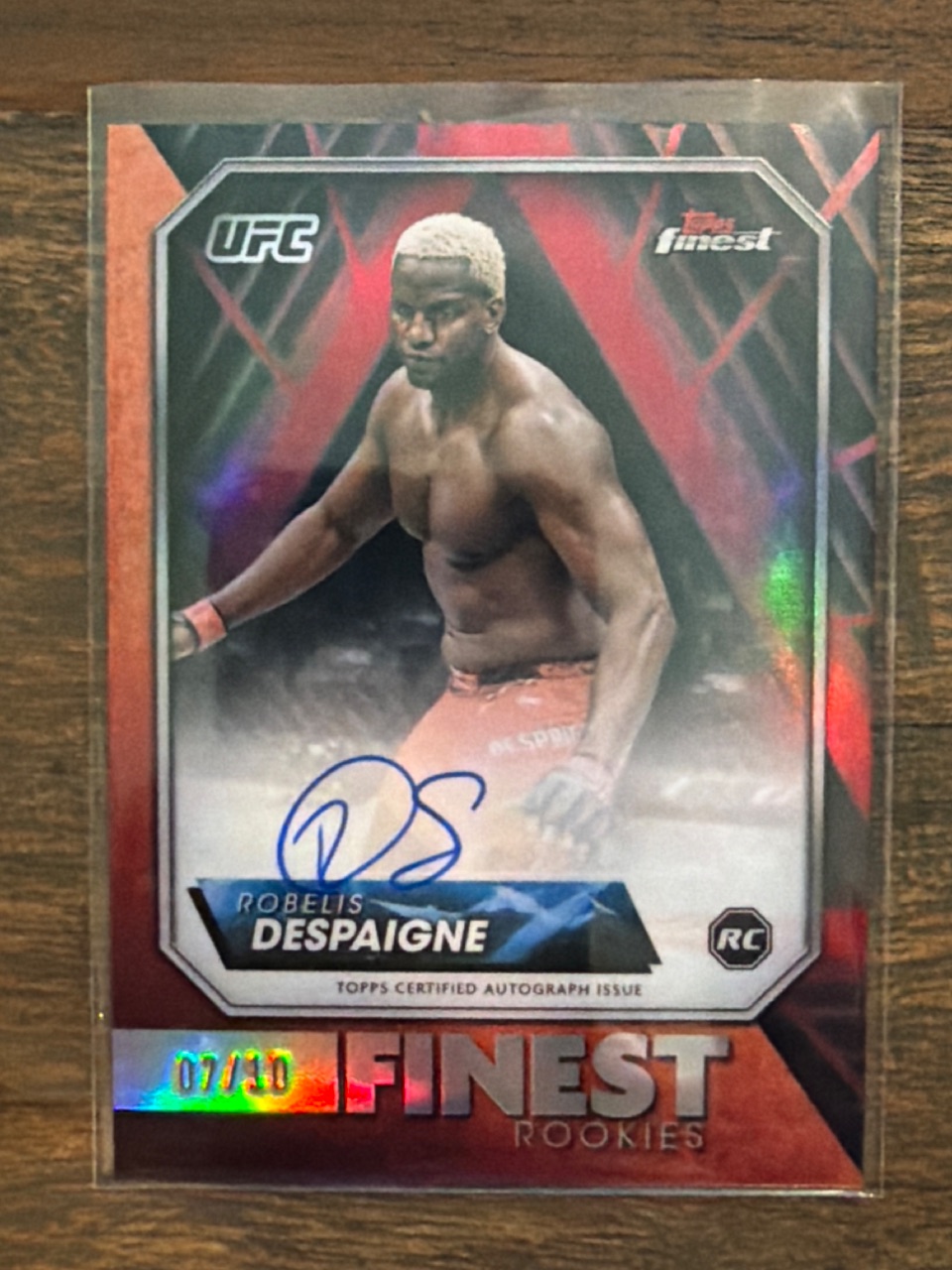 ROBELIS DESPAIGNE RC 2024 Topps Finest UFC Rookie Finest Autograph Red/Black Vapor Refractor /10 #RFA-RD — 2024 · 2024 Topps Finest UFC · ROBELIS DESPAIGNE · Rookie Finest Autograph Red/Black Vapor Refractor · autograph · raw